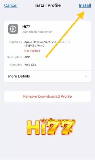 ডিভাইসে অ্যাপ ইনস্টল করতে "Install" চাপুন।